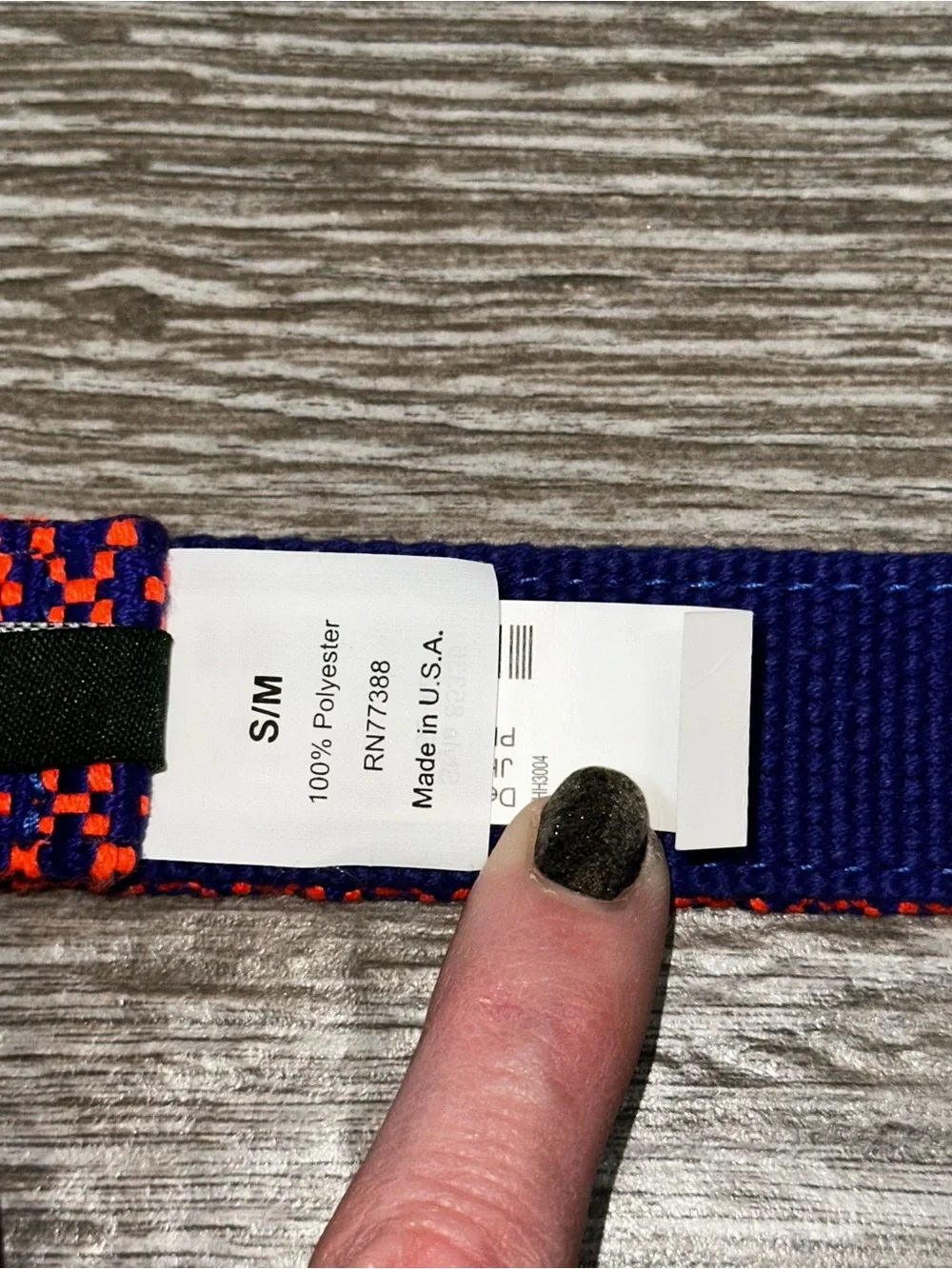 J. CREW Woven D-Ring Belt Women’s S/M Orange Navy Pattern Preppy Colorful Chic - Picture 7 of 7